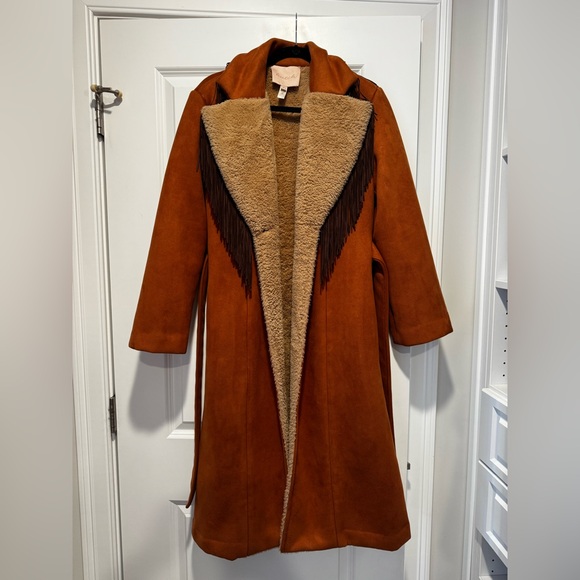 Anthro Hutch Fringe Warm Cozy Coat XS - Picture 5 of 5